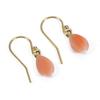 Pink Garnet Coral Earrings with Undyed Hooks, Gold-filled,