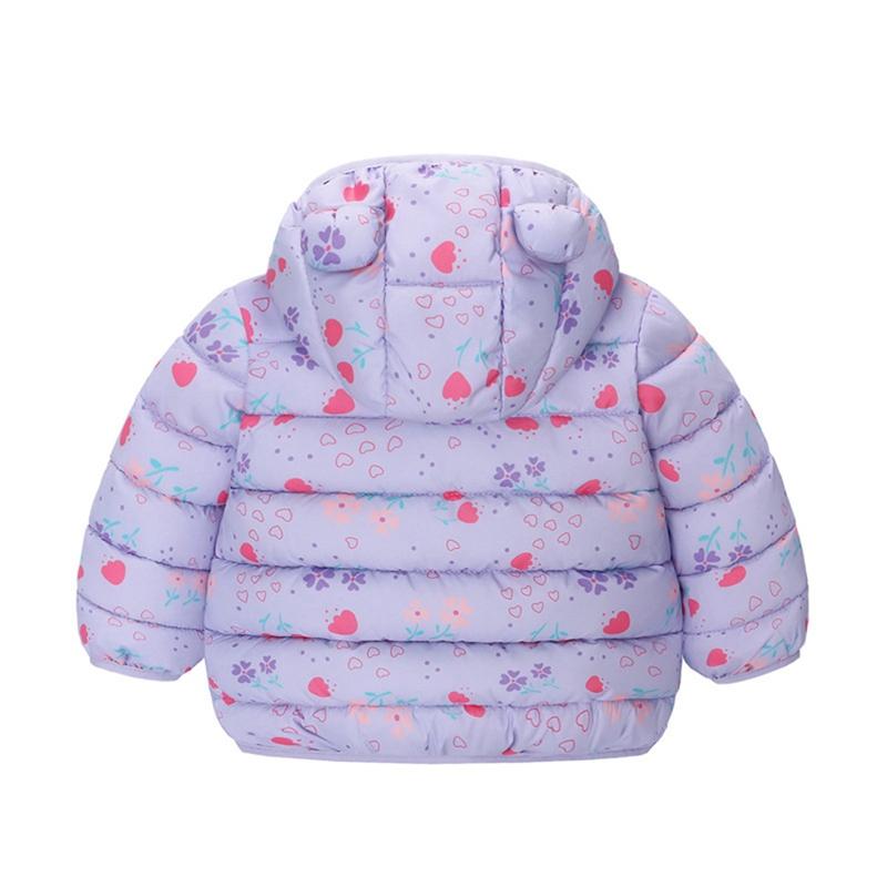 1-6 Years Kids Printed Hooded Coat Zipper Jacket