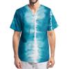 Men's Printing Short Sleeve V-neck Working Blouse Chest Pocket Carer Top