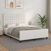 3125574 vidaXL Bed Frames with Headboard White 140x200 Cm Faux Leather