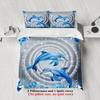 Dolphin 3D Printed Bedding Set Blue Ocean Dolphin Pattern Bedding With Duvet Cover & Pillowcases For Bedroom
