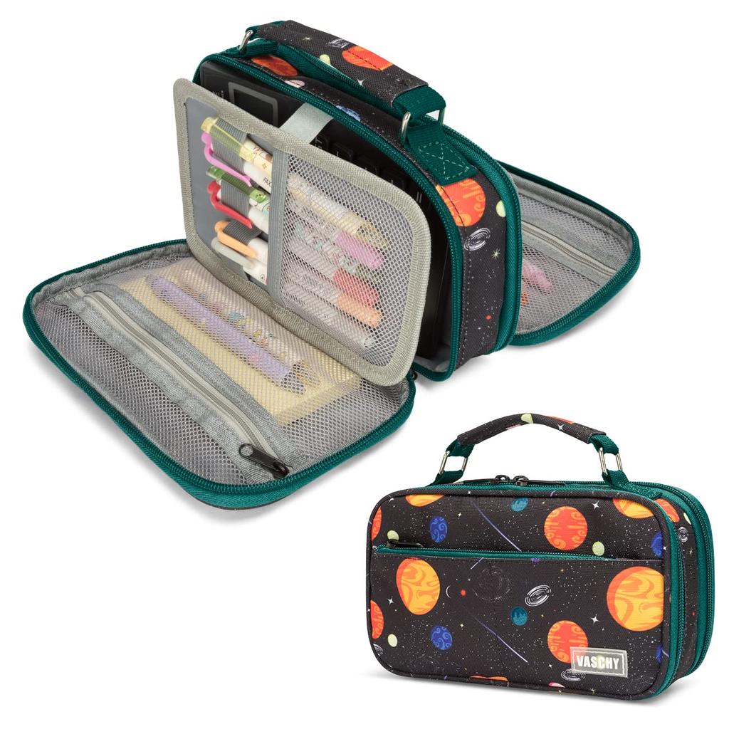 Vaschy Large Capacity Pencil School Pencil Case for Elementary School Middle School High School and Working Stylish Pen Pouch for Boys with Inner