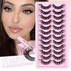 12 Pairs Of Curled False Eyelashes, Natural Chemical Fiber Eyelashes, Thick Simulated Eyelashes