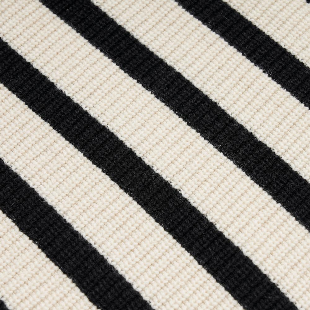 VERNO [Casual] Stripe Half Zip-Up Knit White