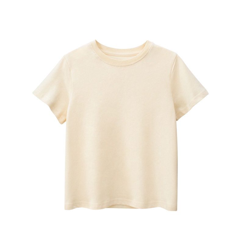 Brand Children's Clothing Summer 2026 Model Children's Pure Cotton Short-Sleeve T-Shirt Promotional Clothing Unisex Solid Color Base Shirt