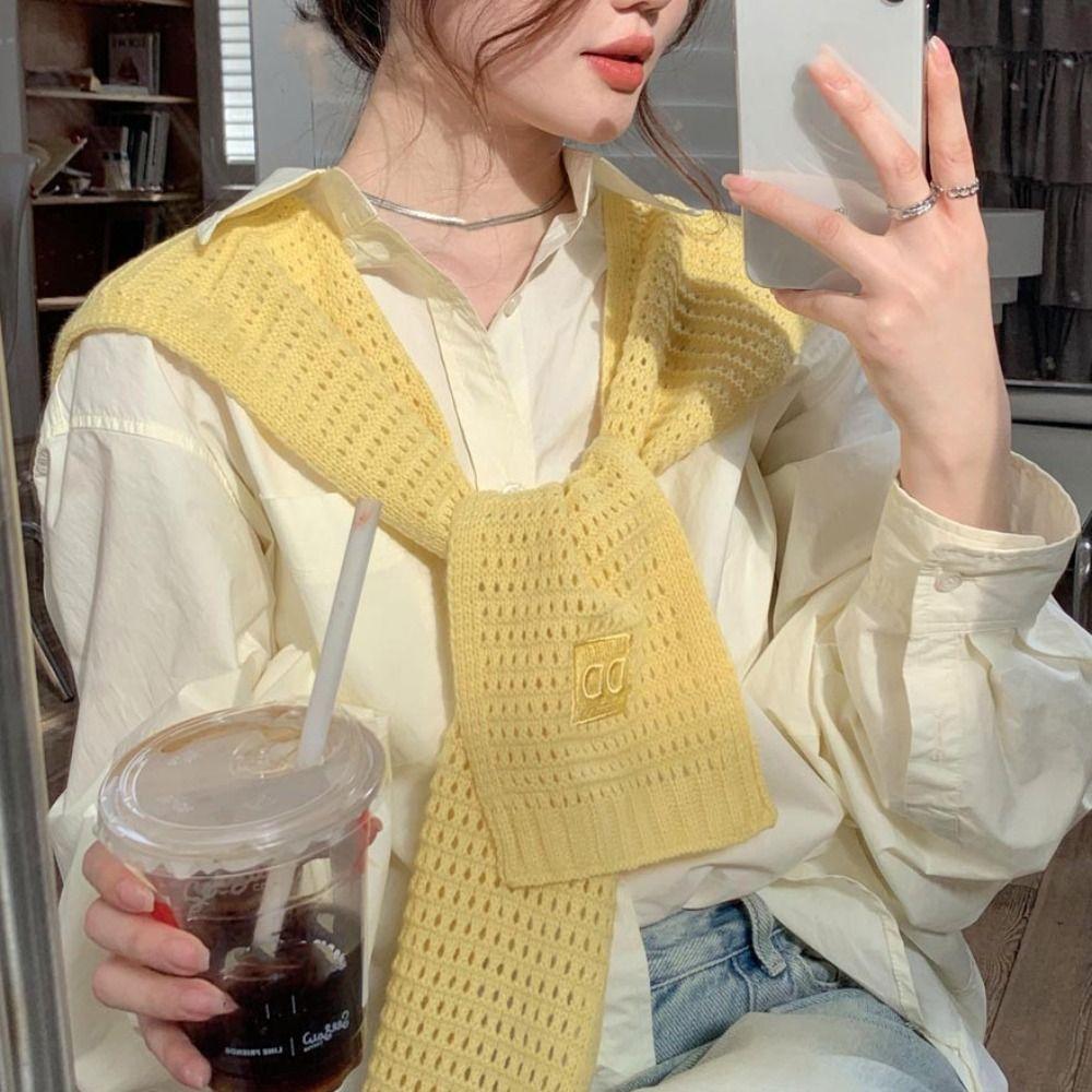 Solid Color Fake Collar Keep Warm Wool Shawl New Detachable Collar Unisex