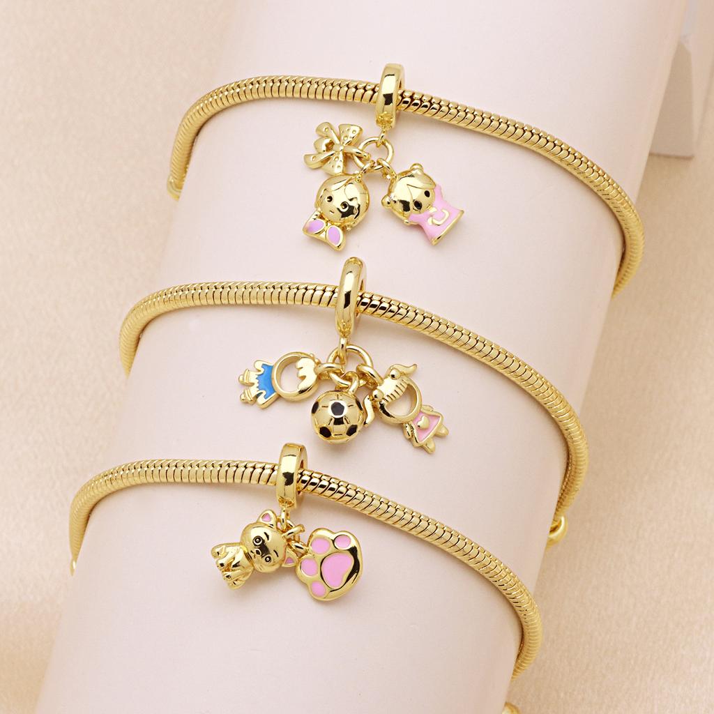 Couple Motorcycle Pizza Camera Hair Blooming Notepad Diy Panjiadora Pendant Colored Drip Oil Bracelet