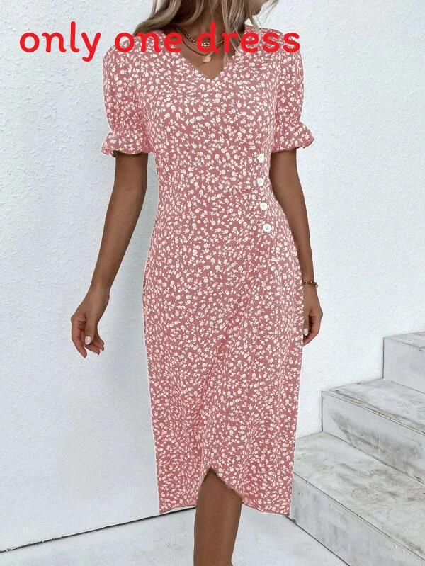 Geometric Pattern Short Sleeve Dress With 3d Digital Printing For Summer Casual Wear