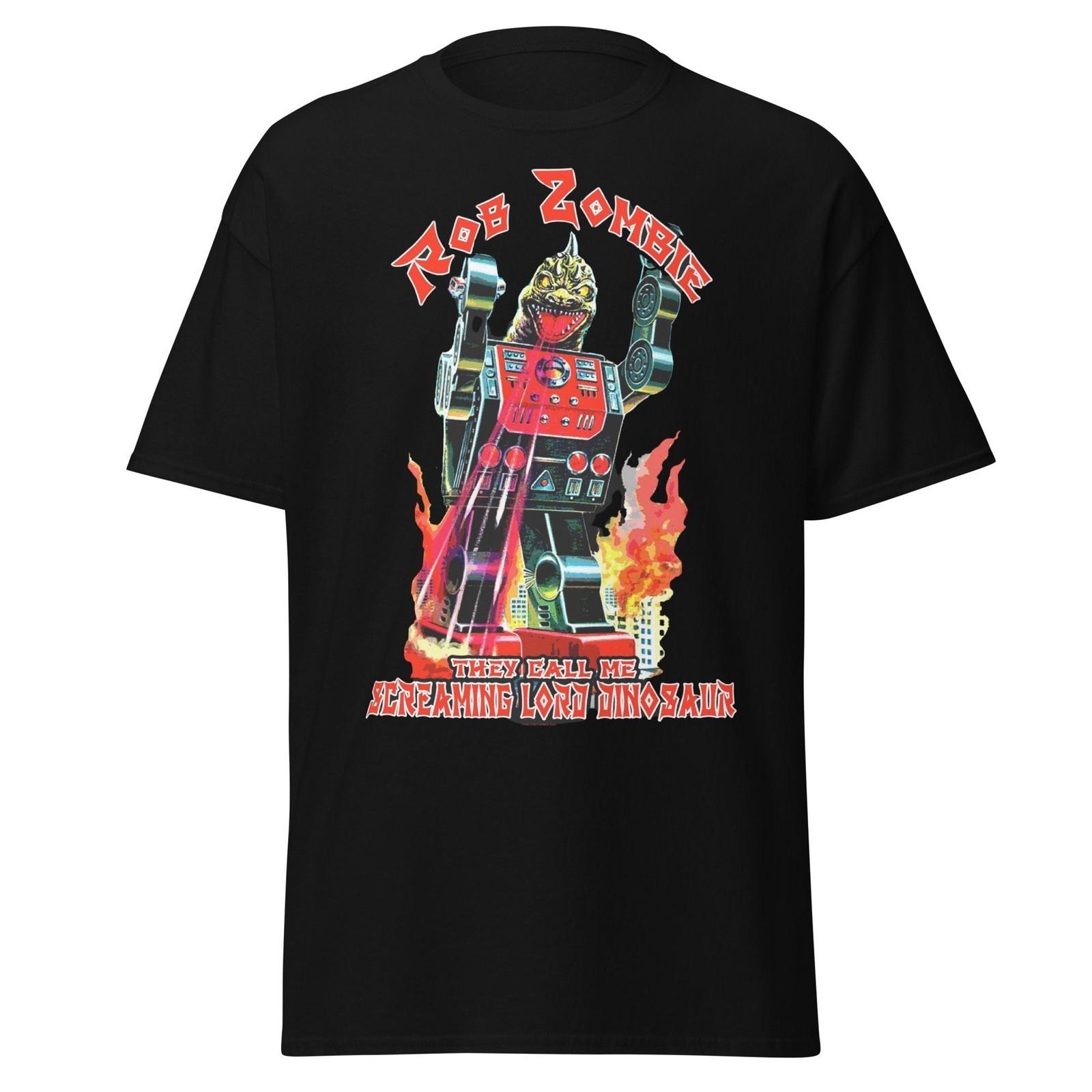 Stakes Rob Zombie Lord Dinosaur Jumbo Print T-Shirt T-Shirt Black New M