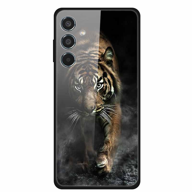 Glass Back Cover For Samsung Galaxy S24 FE Case S24FE Hard Tempered Glass Case For Samsung Galaxy M55 A16 Phone Case Soft Bumper