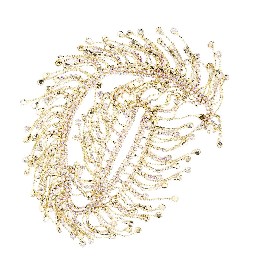 Rhinestone Tassel Chain Fringe Bridal Applique Trim Crystal Clothing Bag Decoration