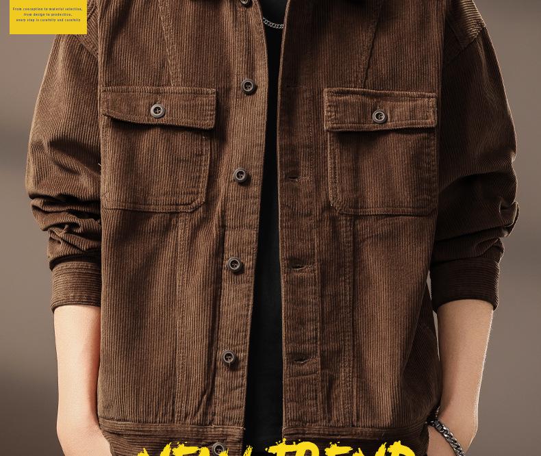 Men's High-End Corduroy Lapel Jacket - Autumn Casual AmeKaji Workwear Outerwear