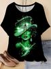Retro Elegant Women's T-Shirt Ladies Pattern Casual T-Shirt Short-Sleeved Round Neck Tees Women's Clothing Summer Women's Tops