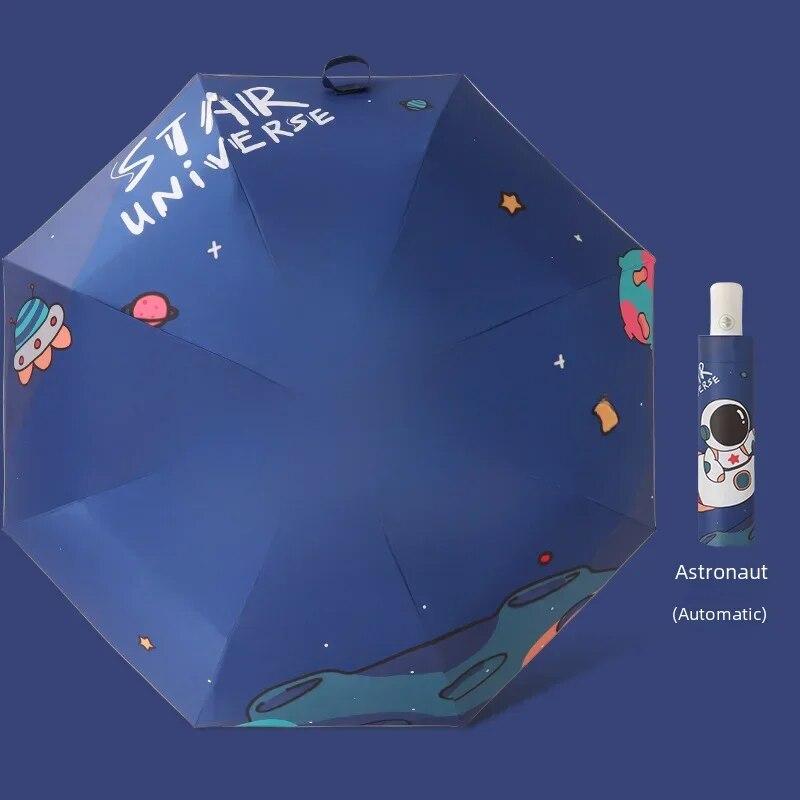 

Мультяшный удобный автоматический детский зонт с защитой от отскока, складной клей со светоотражающей полосой, зонтик для учащихся начальной школы