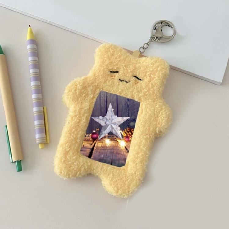 Cartoon Plush Card Holder Card Protector Card Sleeves Keychain Backpacks Decoration for Photocard Business Card Bus Card