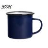 Durable Steel Water Cup Enamel Coffee Mug with Handle, Retro Style Cup, Smooth Lead Free Drinking Vessel Surface Portable for Hot Tea And Milk Outdoor