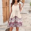 Women's Casual Daily Dating Outing Fashion Print Basic Sleeveless Loose Dress Bohemian Beach Dress Sleeveless Dress