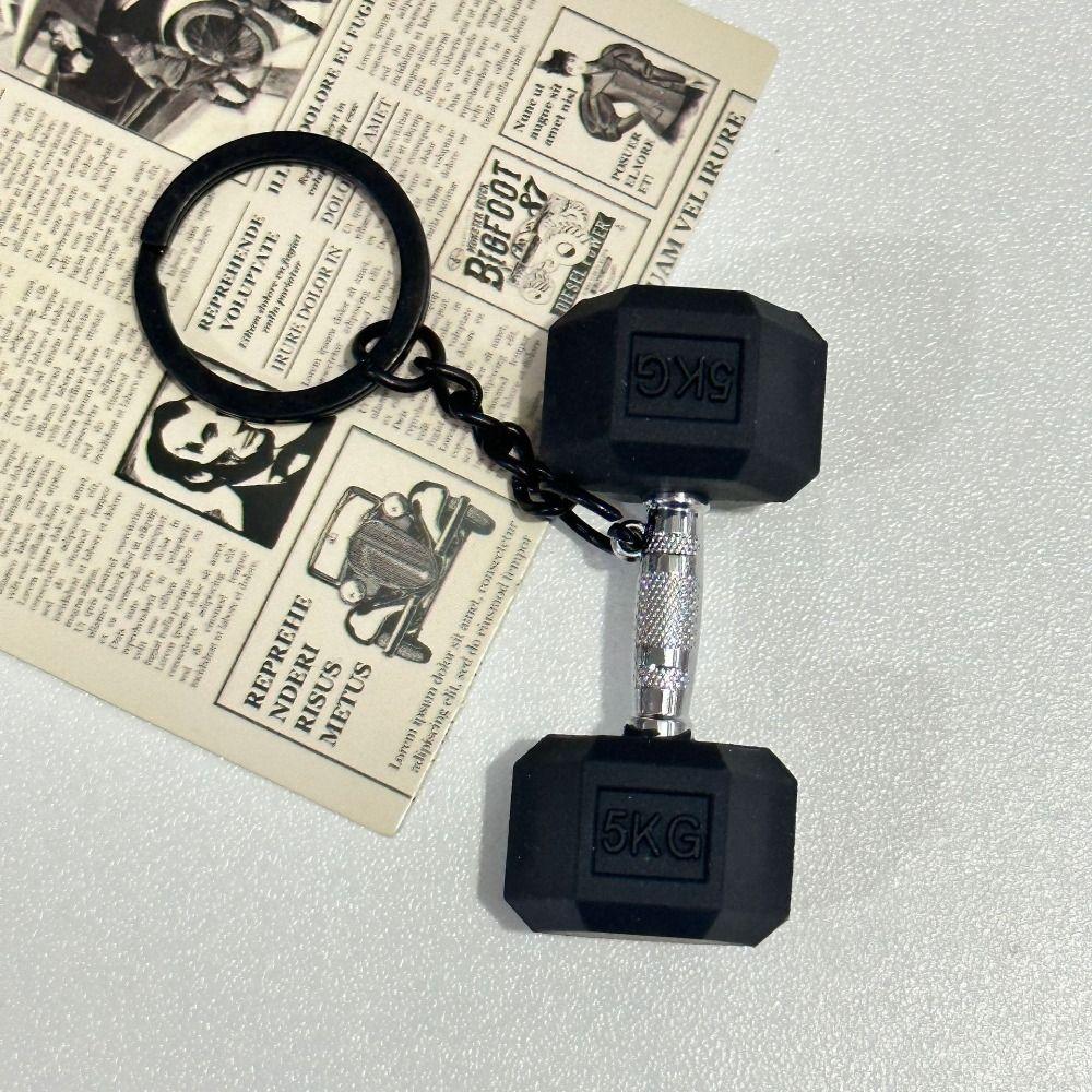 Kettlebells Barbell Plates Key Chain Mini Fitness Series Pendant for Men Women