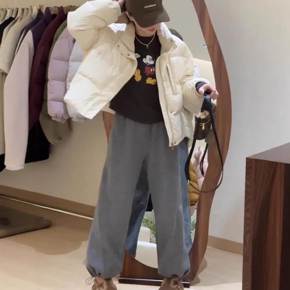 Women's 2024 Winter Down Cotton Short Stand-Up Collar Loose-Fit Jacket