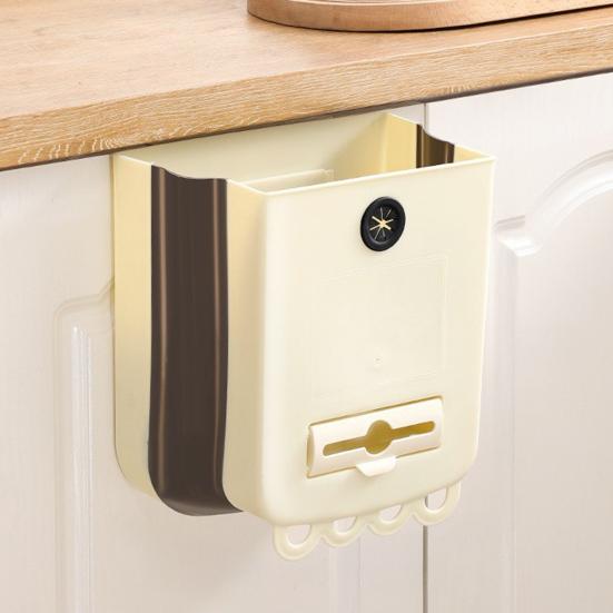 Foldable Trash Can Hanging Garbage Can Large Capacity Waterproof Oil-Resistant Easy to Install Cabinet Door Trash Can Waste Bin