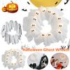 Halloween Decorations Ghost Wreath Cute Ghost Halloween Door Sign for Door Porch Wall Holiday Home Decor DIY Glow Ghost Lights