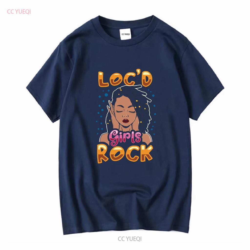 Locd Girl Rock T Shirt Perfect For Her Dreadlocks Hairstyle Melanin African Woman Locs Hair Long or Short Sleeves Vintage