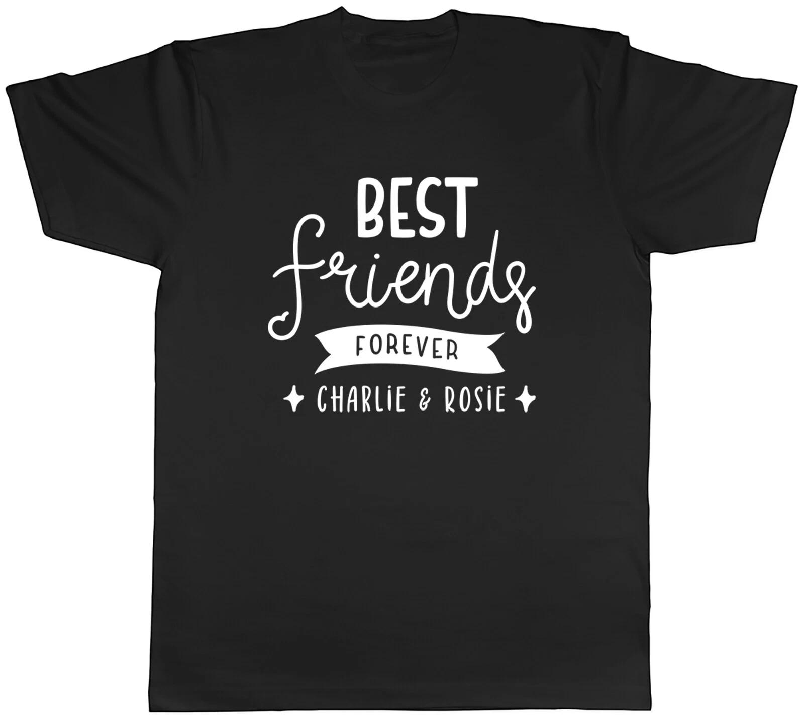 Personalised Best Friends Forever Mens T-Shirt Any Names Friendship Tee Gift XXL