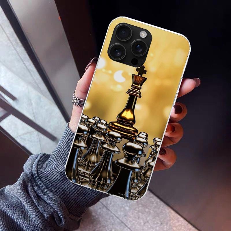 Competitive Chess Game Phone Case For iPhone 17 Air 16 15 Pro Max 14 Plus 13 Mini 12 11 Cover 7 8 SE Silicone Shell Print Fundas