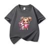 Kids Cotton T Shirt Cute Girl With Unicorn Print Crew Neck Short Sleeve Tee Casual Boys Girls Summer Tops