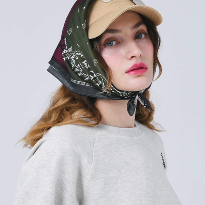 DOYOUKNOWMC ALL SEASON Square Paisley Burgundy Petite Scarf