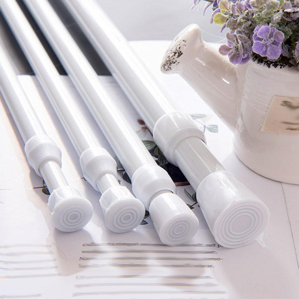 2Pcs Telescopic Window Curtain Rod Adjustable Tension Rod No-Drill Shower Clothes Drying Rail Curtain Rods Adjustable