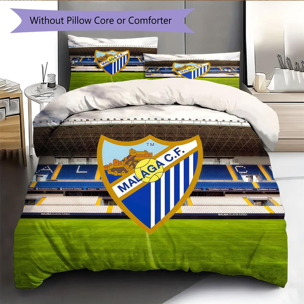 Málaga C.F. Poster Set Biancheria da Letto Trapunta Copripiumino Federa Decorazione per la Casa Regalo di Compleanno (1 * copripiumino + 2 * federa, senza nucleo)