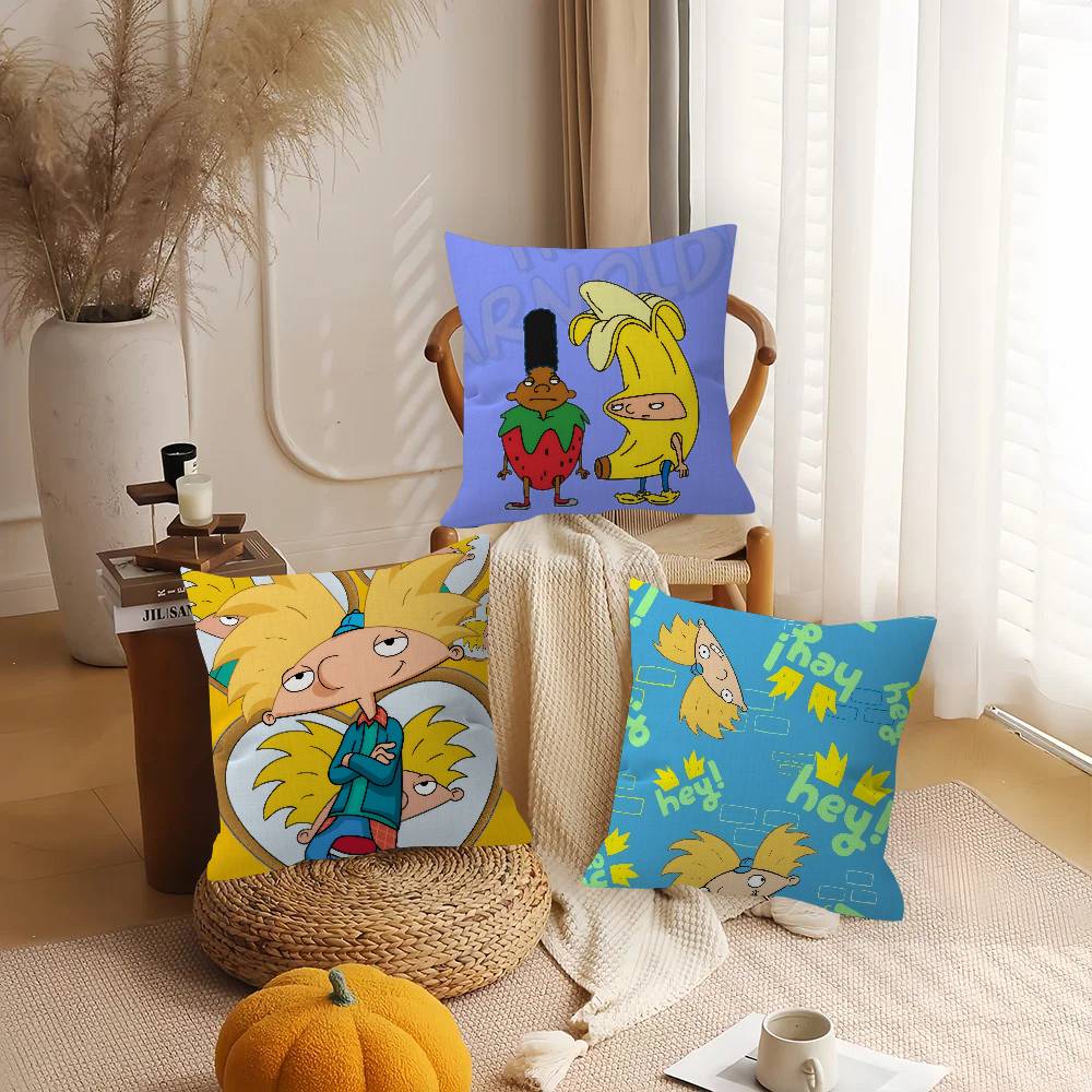 Hhey Arnolds Cartoon Maple Design Cushion Cover Happy Autumn Harvest Decor Holiday Decorati Pillow Cover
