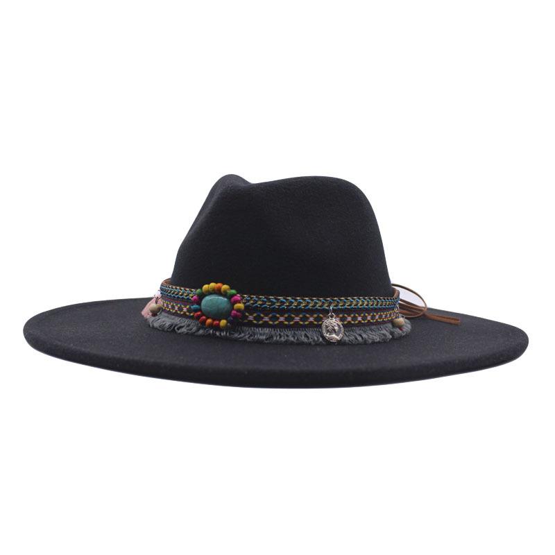 eBay European and American New Woolen Top Hat Minority Style Retro Big Brim Cm Jazz Hat