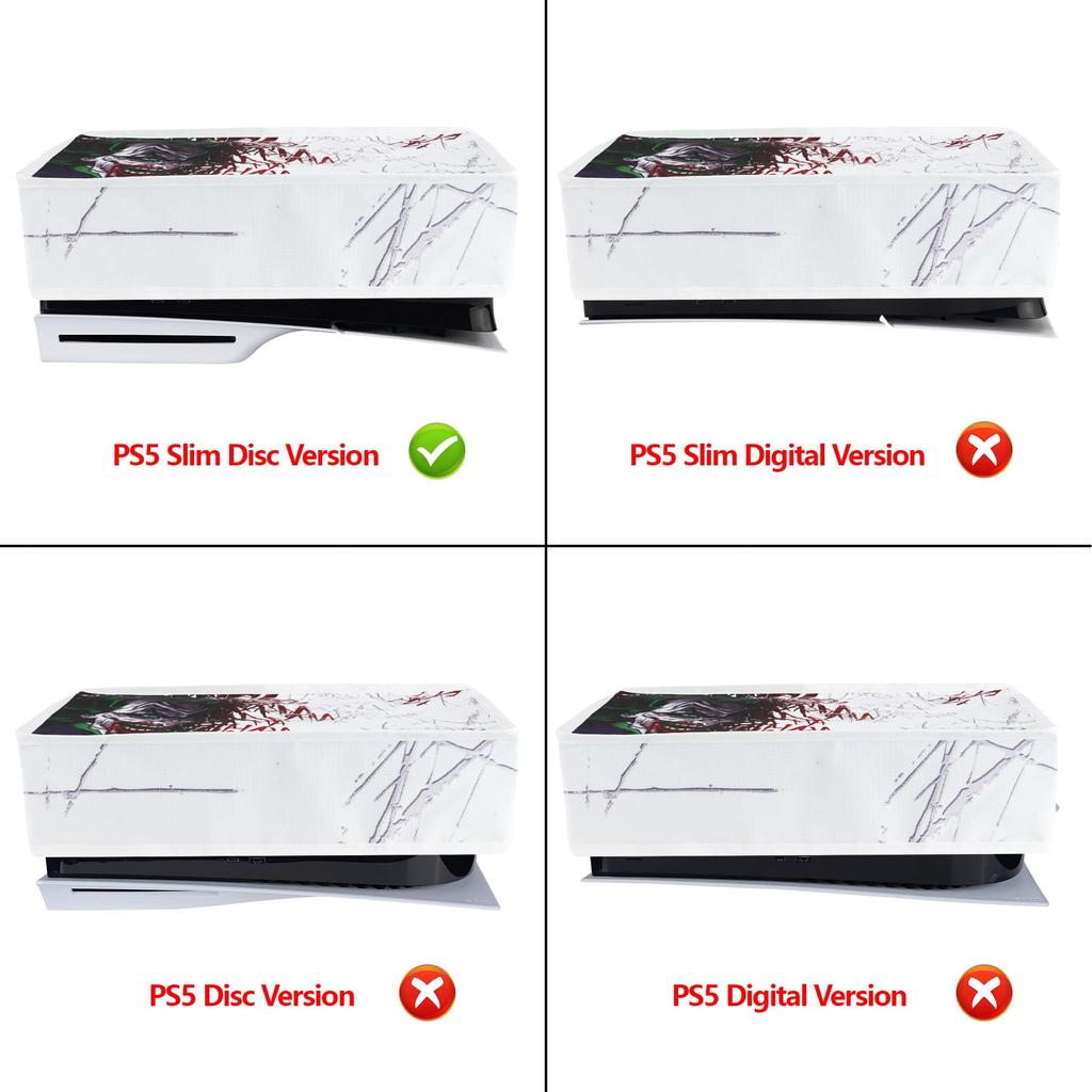 Husa de praf PlayVital pentru Compatibil cu Versiunea Nouă PS5 Slim cu Disc Husă de praf din nailon pentru Compatibil cu Consola PS5 Slim cu Disc