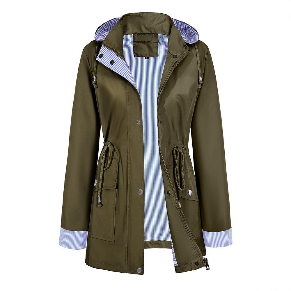 New Women's Jacket Casual Anti-splashing Jacket Women's Thin Medium and Long Trench Coat