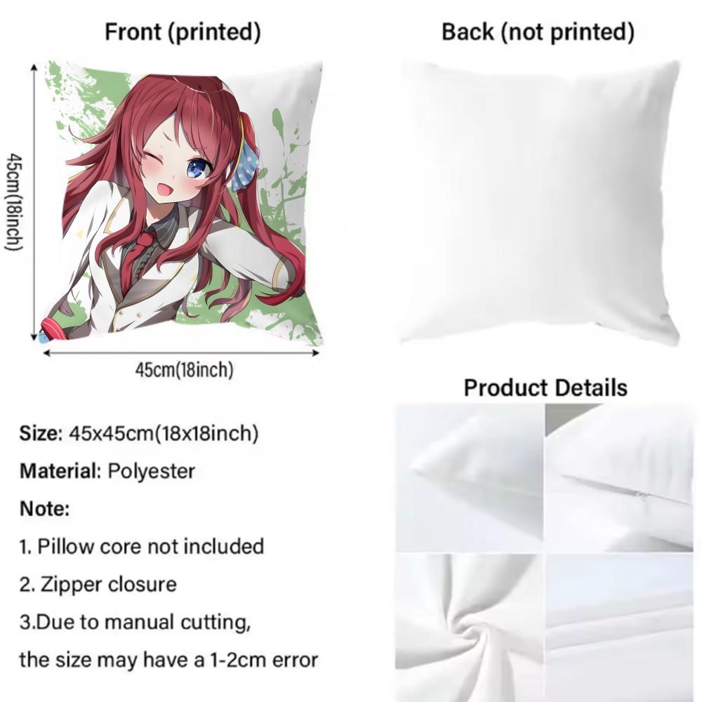 Idol Anime Zombie Land Saga Cushion Cover Soft & Easy-Wash Pillow Case – Versatile For Couch, Bed, Travel And Office