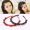 Adjustable Headband with Clips Double Bangs Hoop Design Bangs Hairstyle Hairpin with 8 Clips Multi Layer Toothed Braid Tool