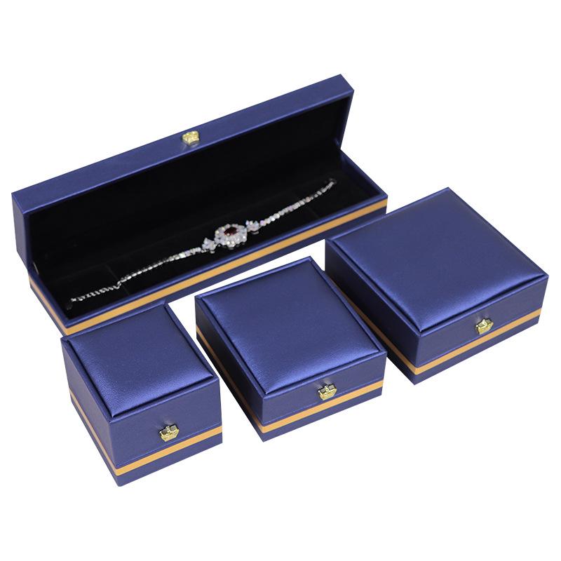 Gold-Edged Jewelry Box: Versatile Holder for Rings, Necklaces, Bracelets, Crowns, and Long Chains