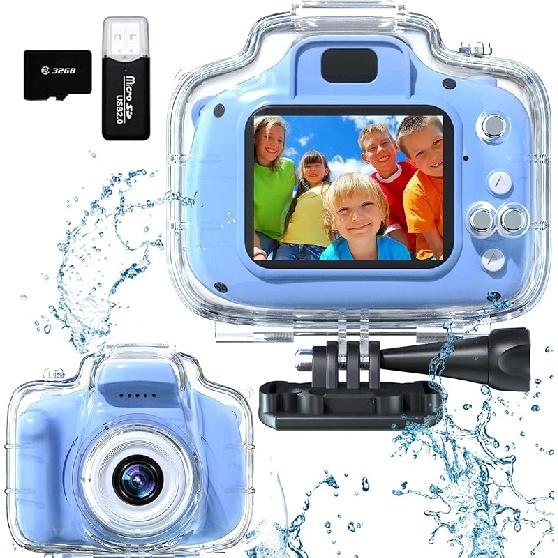 Kids Camera Underwater Waterproof Digital Camera for Kids 2 Inch IPS Screen 1080P HD Kids Video Action Camera for 3 4 5 6 7 8 9 10 Year Old Girls