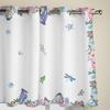 Spring Flowers Watercolor Butterfly Bird Window Curtain Living Room Valance Curtain for Bedroom Home Kitchen Decor Curtain