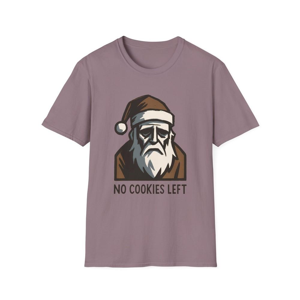 

Unisex Softstyle T-Shirt Minimalist Santa Hollow Eyes Brush Strokes Christmas S