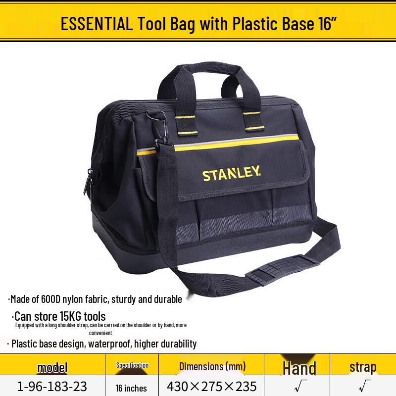 

STANLEY 16-Inch Plastic Bottom Tool Tote Bag
