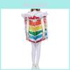 Vibrant Cream Layered Cake Cosplay Costume Unisex Rainbow Themed Outfit For Parties