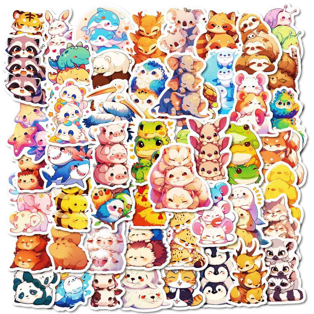 50 Creative and Interesting Animal Stacking Stickers for Children's Reward Toys Decorative Stickers