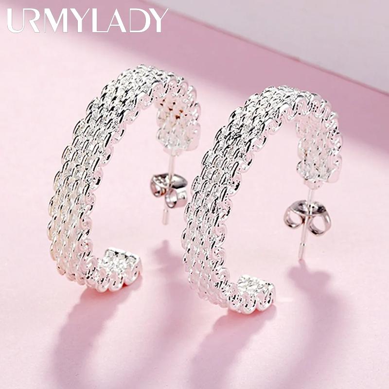 

Шармы из стерлингового серебра 925 пробы, серьги-гвоздики для женщин, Creativity Street, универсальные, для вечеринок Silver