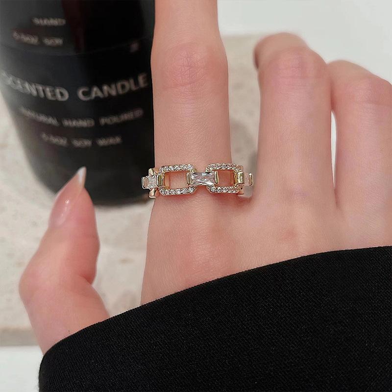 Adjustable Women's Ring Temperament Tide Ring Design Fashion Personality Commuter Style Index Finger Ring Wedding Party Jewelry Elegant Accessories