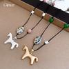 Ethnic Style Stone Beaded Natal Year Pony Necklace Fashion Personalized Sweater Chain Necklace