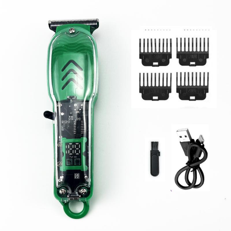 Transparent Hair Clipper Hair Cutting Machine Professional Baldheaded Trimmer Beard Electric Razor USB Barbershop