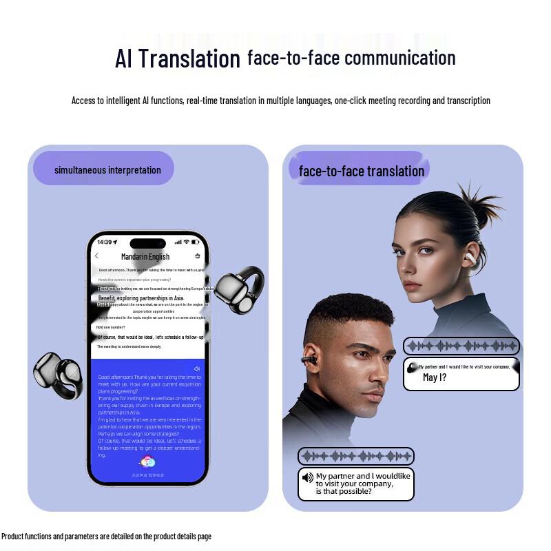 Newman S7 AI Translation Clip-on Bluetooth Earbuds